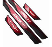 WENINETIES 4 Pcs Stainless Steel Car Door Sill Protector for Alfa Romeo 147 156 GT Giulia MY 2016 Mito, Welcome Pedal Guard Kick Plates Threshold Cover Auto Accessories,Red