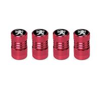 WENINETIES 4 Pieces Car Tyre Valve Caps for Peu-geot 208 II 2019-2023 2023-, Dust Caps for Car Tyres Tyre Wheel Valve Caps Dust Caps Tire Stem Covers,Red