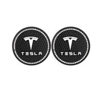 WENINETIES 4PCS Car Coasters for Tesla Model 3 Model Y Model S Model X, Car Cup Holder Coaster,Car Cup Coaster,Anti-Slip Shockproof Car Coasters,for Hot Drinks Car Coasters