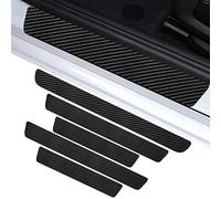 WENINETIES 5 Pieces Car Door Sill Protector Strips for Mercedes Benz GLC Class X253 C253 2016-2019, Carbon Fiber Door Sill Kick Plate Protector Covers Anti-Scratch