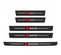 WENINETIES 5 Pieces Car Door Sill Protector Strips for Suzuki Hustler 2014-2020, Carbon Fiber Car Door Bumper Sill Protector Kick Plate Cover Sticker