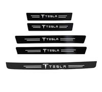 WENINETIES 5 Pieces Car Door Sill Protector Strips for Tesla Model 3 2017-2025, Carbon Fiber Car Door Bumper Sill Protector Kick Plate Cover Sticker