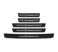 WENINETIES 5 Pieces Car Door Sill Protector Strips for Volvo S60 2011-2018 2019-2025, Carbon Fiber Car Door Bumper Sill Protector Kick Plate Cover Sticker