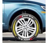 WENINETIES 8 Tyre Sticker Set for Porsche 911 Cayenne Macan Boxster Cayman/718 Boxster/Carrera GT, Performance Decals Lettering Kit Motorsport Styling Wheel Tuning Custom Graphics Personalisation