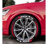 WENINETIES 8 Tyre Sticker Set for Porsche 911 Cayenne Macan Boxster Cayman/718 Boxster/Carrera GT, Performance Decals Lettering Kit Motorsport Styling Wheel Tuning Custom Graphics Personalisation