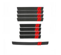 WENINETIES 9Pcs Car Door Sill Protector Guards for Toyota Tacoma II Single Cab 2004-2015, Auto Door Entry Pedal Plates Durable Scratch Covers Premium PU Leather,Red