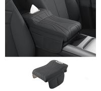 WENINETIES Car Center Console Armrest Box Pad for Cupra Formentor KM7 I 2020-2024 PU Leather Memory Foam Cushion Elbow Support Guard Side Pockets Storage,Black