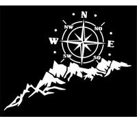 WENINETIES Car Decals for Ford Transit Custom Connect MK5 MK6 MK7 MK8 2000-2022, Stickers Car Styling Accessories Auto Graphics Mountain Compass Cool Hood,White