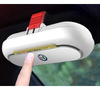 WENINETIES Car Glasses Case for Alfa Romeo Giulia Stelvio 2017 2018 2019, Car Sun Visor Sunglasses Case Men Women Glasses Storage Protective Box Case Visor Accessories,White