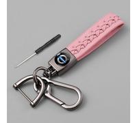 WENINETIES Car Key Chain for Volvo XC60 I 2008-2017, Multifunctional Key Fob Holder Creative Pendant Car Key Decoration Accessories Charm Men Women Gift,Pink-A