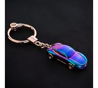 WENINETIES Car Shape Keychain Suitable for BYD Seal 06 GT 2024 2025, Key Ring Zinc Alloy Metal Glossy Fob Holder Creative LED Light Keychain Gift, iridescent