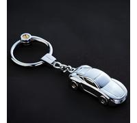 WENINETIES Car Shape Keychain Suitable for BYD Seal 06 GT 2024 2025, Key Ring Zinc Alloy Metal Glossy Fob Holder Creative LED Light Keychain Gift, chrome