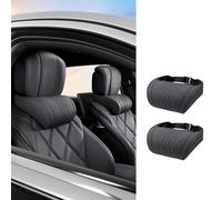WENINETIES Memory Foam Car Neck Pillow for Honda Passport CR-V CRV Pilot Odyssey Ridgeline Prologue, Leather Headrest Cushion for Comfortable Driving, Seat Headrest Pad for Auto Interior,2PCS Black