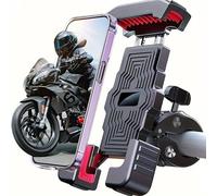 WENINETIES Motorcycle Phone Holder for Yamaha Xmax X-Max 125 300 250 400 2022 2023 2024 2025, 360° Rotating Bike Phone Mount Camera Friendly Anti Vibration Moped Mobile Phone Mount,Red