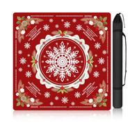 WENININOK Red Christmas Mahjong Mat with Rules for Table 1 Drawstring Bag