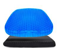 Wenisuow Gel Seat Cushion with Cushion cover, Double Thick Egg Seat Cushion Cool Breathable Lumbar Support Chair Cushion Large Size Chair Gel Cushion