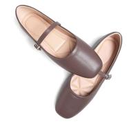 WENJIAZHIZHI Women's Square Toe Ballet Flats Comfortable Mary Jane Stylish Casual Slip On Walking Flats