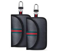 WENJION 2 Pack Car Key Signal Blocker Pouch, RFID Faraday Pouch for Car Keys, Anti-Theft Car Key Security Bag for Keyless Entry, RFID Key Pouch for Remote Fobs, Car Gifts Set (Black)