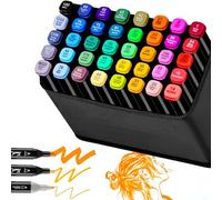 WENJION 40 Colours Graphic Marker Pen Set, Dual Tip Alcohol-Based Art Markers with Carrying Case, Permanent Colouring Pens for Artists, Adults, Beginners, Ideal for Drawing, Shading, Manga Design