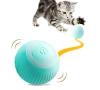 WENJION Interactive Cat Toy Ball Electronic Blue 360° Self-Employment with Movement for Cats with LED for Living Room and Pet Area