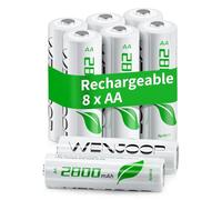 WENJOOP Rechargeable AA Batteries, 2800mAh High Capacity Reusable and Pre-charged NiMH AA Battery, 1.2V Dual A, Rechargeable Batteries for Home, Toys and Game Controllers
