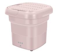 WENKA Folding Portable Mini Washing Machine for Washing Underwear Sock,Super Quiet Cleaning Machine,with Spin Dryer for Home, Hostel, Travel,Pink Double the comfort