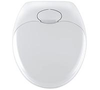 Wenko 110003100 Toilet seat Family Easy Close Double seat, Soft Closing Mechanism, FixClip hygienic Plastic mounting, Plastic Thermoplastic, 36/37.5 x 40.5/44 cm, White