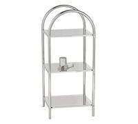 Wenko 12256100 Household and Bathroom Shelf Chrome with 3 storeys, Metal Steel, 37 x 87 x 34 cm, Chrome