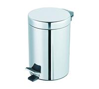 Wenko 15495100 Exclusive cosmetic pedal bin Shiny, capacity 3 L, Metal Stainless steel, 17 x 25 x 17 cm, Shiny