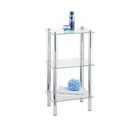 Wenko 15851100 Bathroom Rack Yago Square 3 Glass Shelves, Metal Steel, 40 x 74 x 30 cm, Chrome