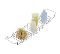 Wenko 17472100 Bathtub Tray extendable, Metal Stainless Steel, 5892 x 8 x 13 cm, Shiny