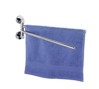 WENKO 17814100 Power-Loc® towel holder with 2 Arms Elegance - fixing without drilling, Zinc diecasting, 4 x 35 x 12 cm, Chrome