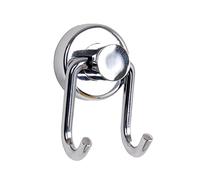 WENKO 17820100 Power-Loc® wall hook Duo Sion - fixing without drilling, Steel, 4.2 x 7 x 4 cm, Chrome