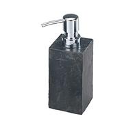 WENKO 17921100 Soap dispenser Slate Rock - Capacity: 0.25 l, Polyresin, 8.2 x 17 x 5.9 cm, Anthracite