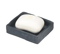 Wenko 17922100 Soap dish Slate Rock stonelook, Plastic Polyresin, 11.2 x 2.7 x 9.4 cm, Grey Anthracite