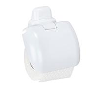 Wenko 17941100 Toilet roll Holder with lid Pure, Plastic ABS, 16 x 5 x 16 cm, White