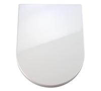 Wenko 18396100 Premium toilet seat Palma EasyClose soft closing mechanism, rustproof FixClip hygienic stainless steel mounting, antibacterial, Plastic Duroplast, 35.7 x 46.5 cm, White