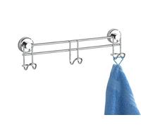 Wenko 18524100 PowerLoc Hook Strip Sion 3 Hooks, Fixing Without Drilling, Metal Steel, 31 x 8.5 x 5 cm, Chrome