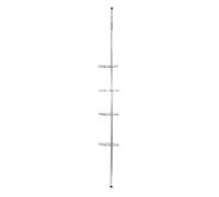 Wenko 18596100 Telescopic Shower Corner Element Prea 4 Storage Baskets, Metal Stainless Steel, 28 x 56275 x 20 cm, Shiny