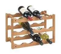 Wenko Kitchen Norway Naturally Oiled Walnut Wood 12 Bottle Wine Rack Storage