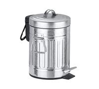 Wenko 18691100 Pedal bin New York Easy Close Soft Closing Mechanism, Sheet Metal Look, Capacity 3 L, Metal Other, 17 x 27 x 17 cm, Matt