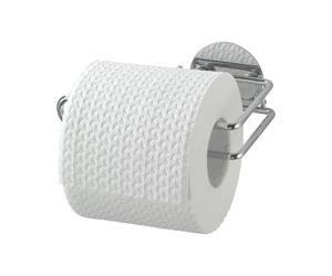 WENKO 18774100 Turbo-Loc toilet roll holder - fixing without drilling, Steel, 14 x 6 x 9 cm, Chrome