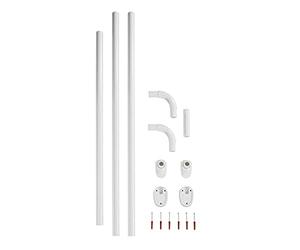 WENKO 19216100 Bracket rod Universal Extra Strong White - Ø 2,5 cm, can be combined in shape and length, Aluminium, 2.5 x 2.5 cm, White