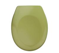 Wenko 19514100 Toilet seat, rustproof Stainless Steel mounting, Plastic Duroplast, 37.2 x 44.4 cm, Moss Green