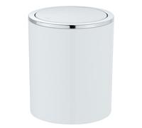 WENKO 2 Litre Swing Lid Waste Bin, Acrylonitrile butadiene styrene (ABS), White, Ø 14 x 16,8 cm