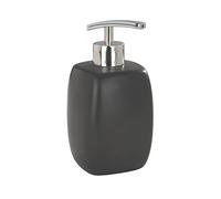 WENKO 20021100 Soap Dispenser Faro Black - Capacity: 0.44 l, Ceramic, 8 x 15 x 8 cm, Black