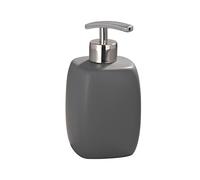WENKO 20022100 Soap Dispenser Faro Grey - Capacity: 0.44 l, Ceramic, 8 x 15 x 8 cm, Grey