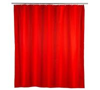 Wenko 20037100 Antimould Shower Curtain singlecolour Red Antibacterial, Washable, Plastic Polyester, Red