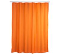 Wenko 20039100 Antimould Shower Curtain singlecolour Orange Antibacterial, Washable, Plastic Polyester, Orange