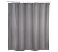 WENKO 20044100 Antimould shower curtain singlecolour Grey antibacterial, washable, Plastic Polyester, Grey
